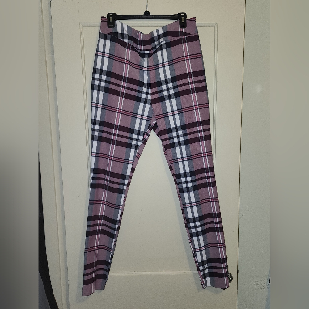 New York & Company Skinny Pants Purple Plaid ( tall )